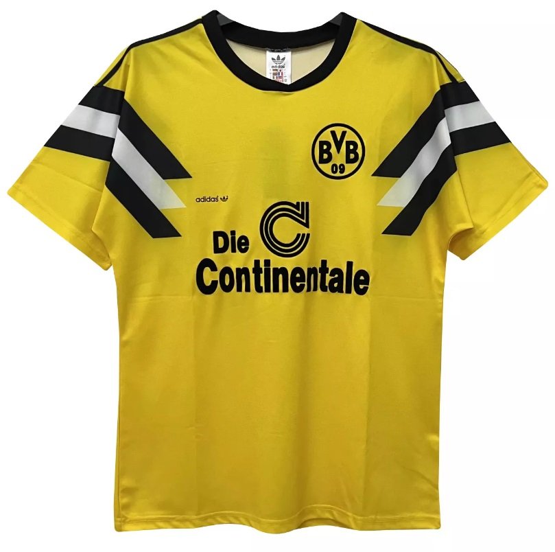 Camisa I Borussia Dortmund 1989 1990 Adidas retro